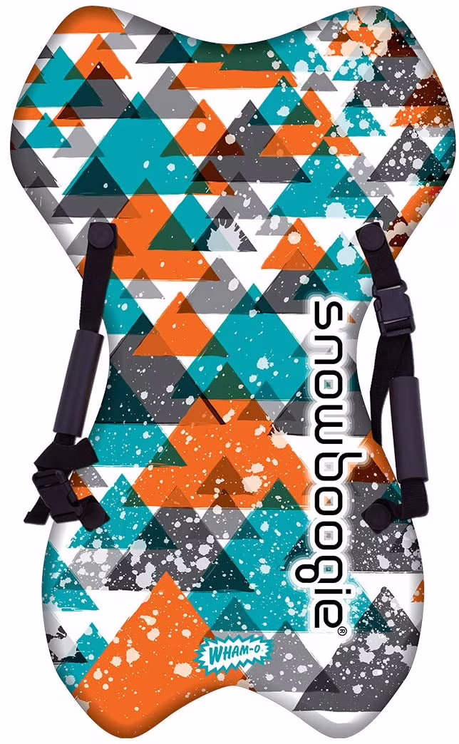 Wham-O Snowboogie 36" Snow Sled, Single Rider Winter Backpack Sled for Adult Kids Ages 6+ - Gray/Orange