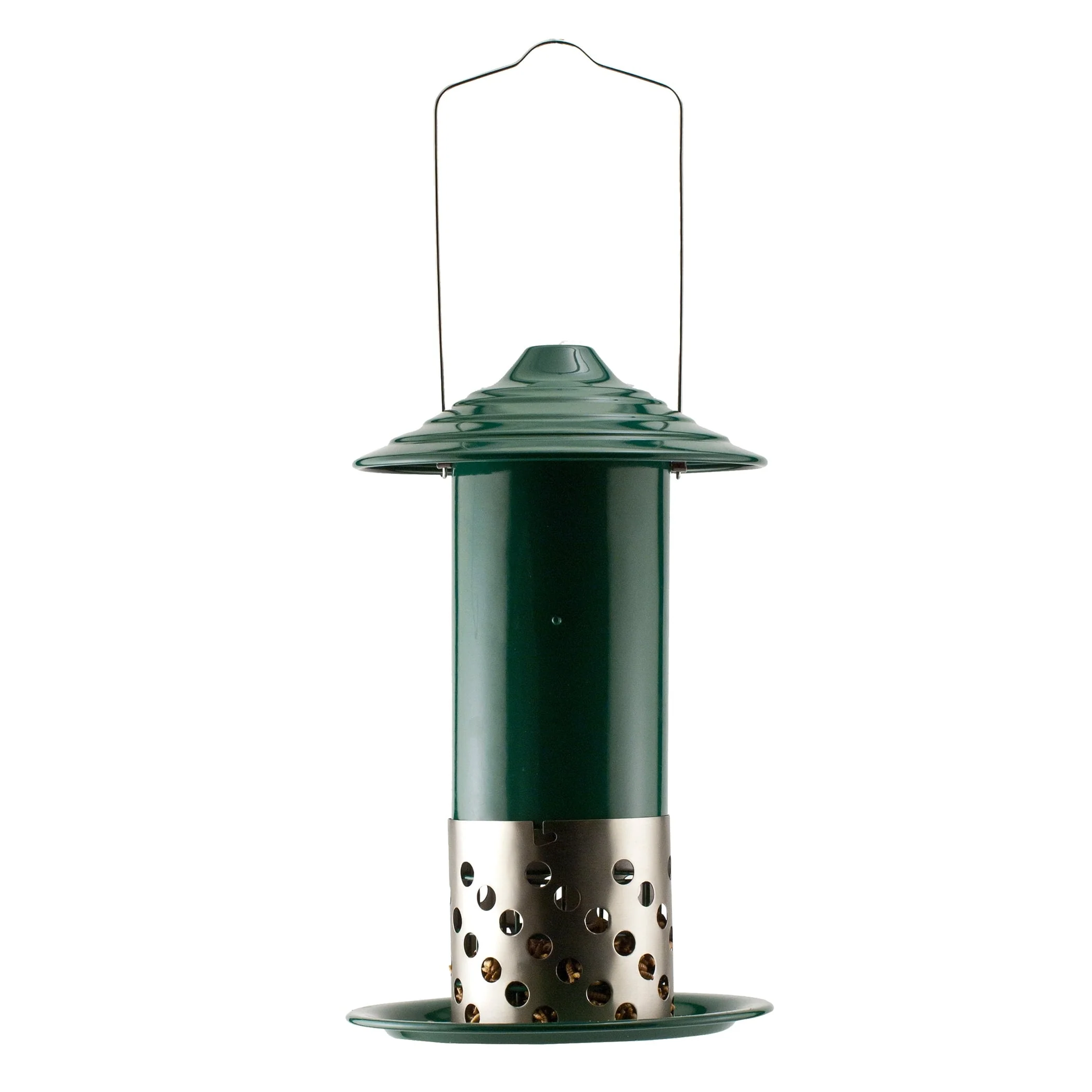 Panacea Products Metal Wild Bird  Tube Feeder, Green-1 lb Capacity