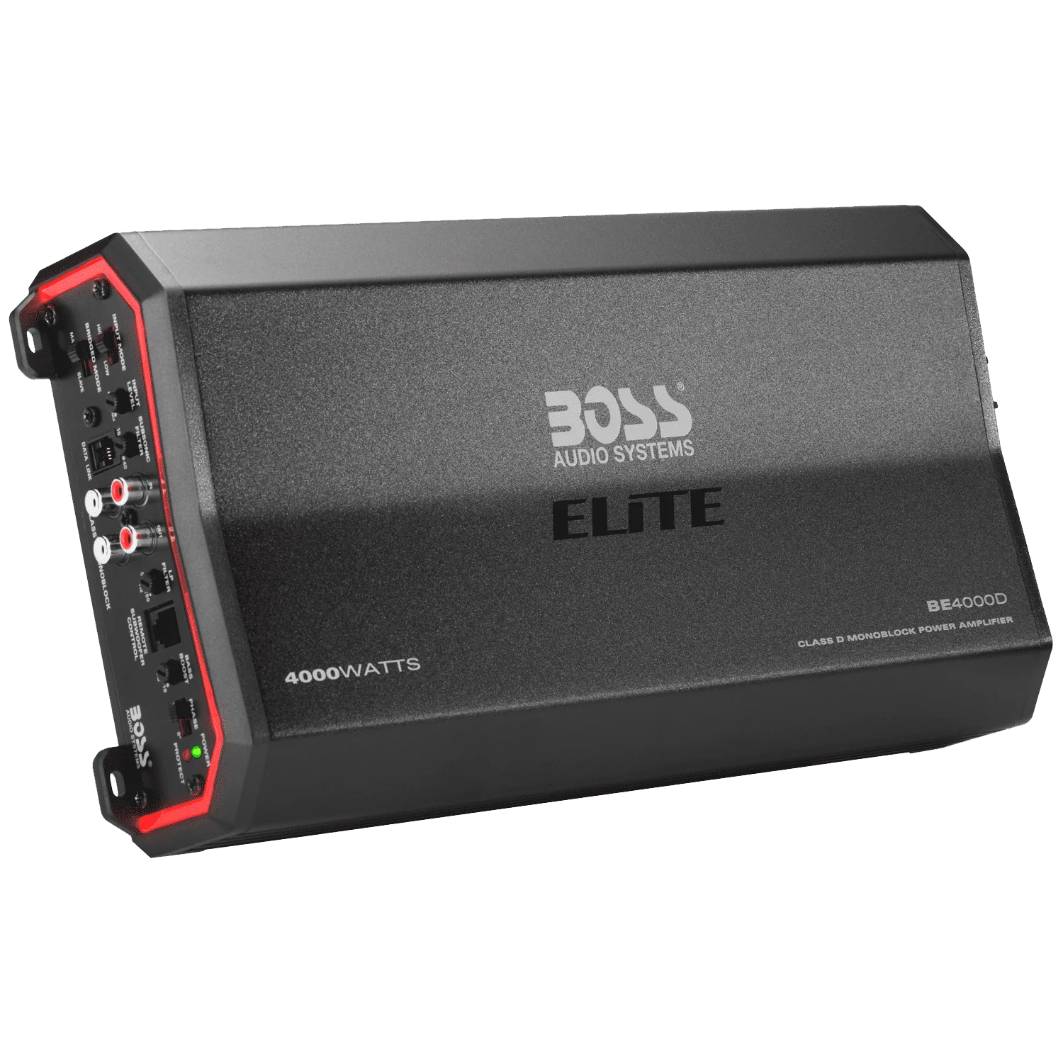 BOSS Audio Systems BE4000D Elite Series Car Audio Amplifier - 4000 High Output, Class D, Monoblock, 1/8 Ohm, High/Low Level Inputs, Low Pass Crossover, Hook Up To Stereo and Subwoofer