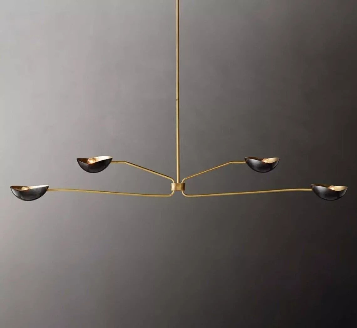Aesthetic Vintage Collection 4-Light Sputnik Mid-Century Brass New Condition Chandelier
