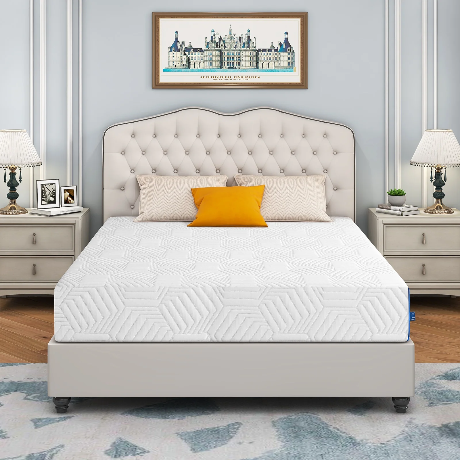 Size Mattress, 10 inch Gel Memory Foam Mattress Mattress in a Box, for a Comfort Sleep & Pressure Relief, Medium Firm Feel with Motion Isolating