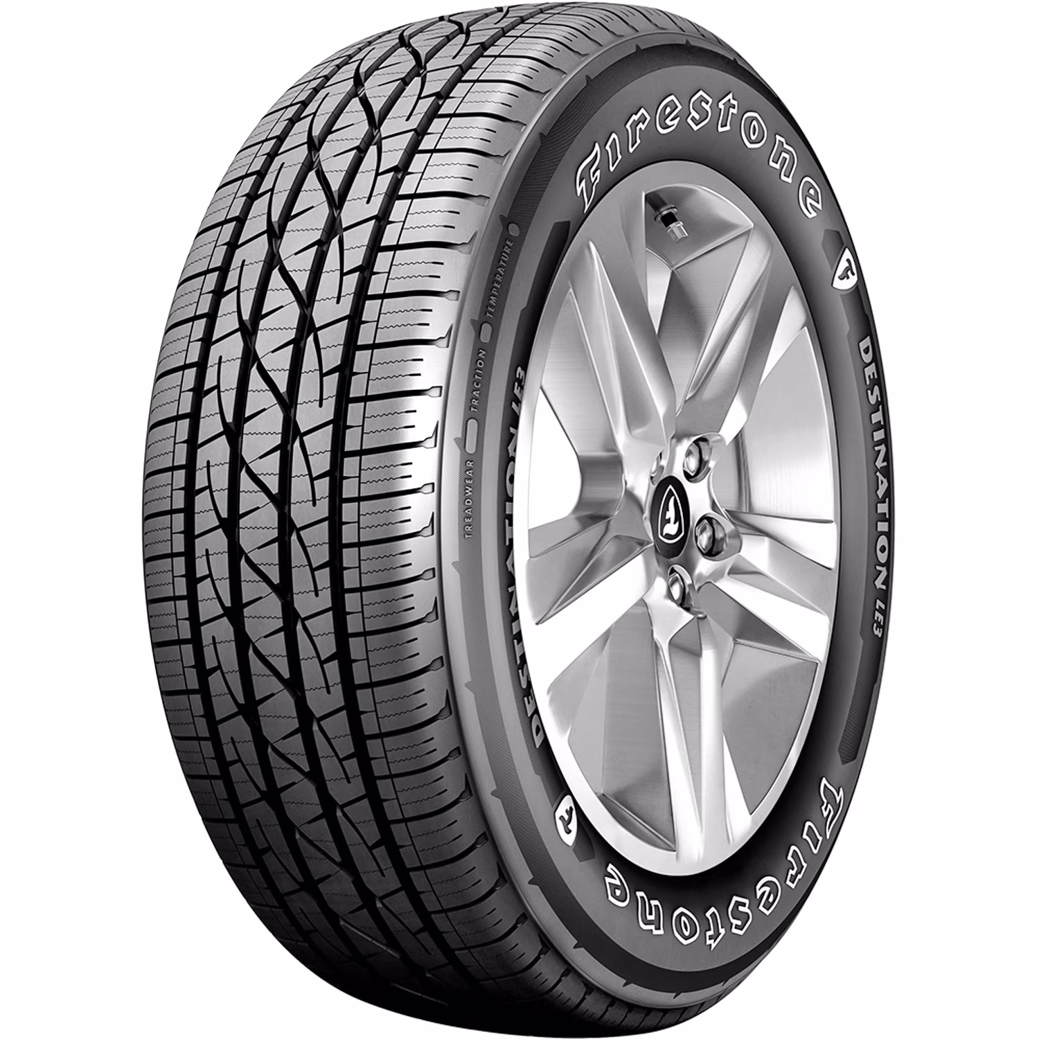 Set of 4 (FOUR) Firestone Destination LE3 245/65R17 107T A/S All Season Tires Fits: 2004 Jeep Grand Cherokee Overland, 2019 Jeep Cherokee Trailhawk Elite
