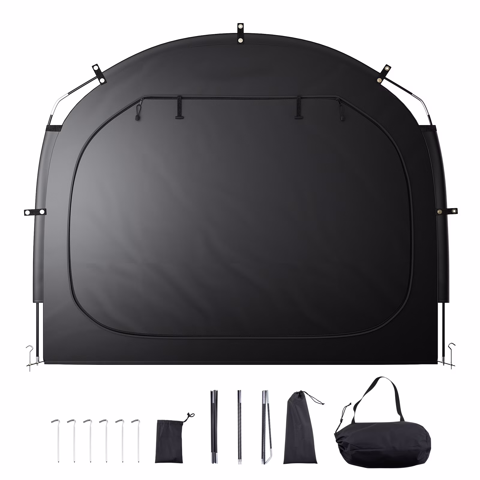 KFFKFF Bicycle Shelter, Accommodates 5 Bicycles, Roomy Outdoor Bicycle Shelter with Air Circulation Window, Water-Resistant Simple Setup Bicycle Shelter with Robust Fiberglass & Double Zippers