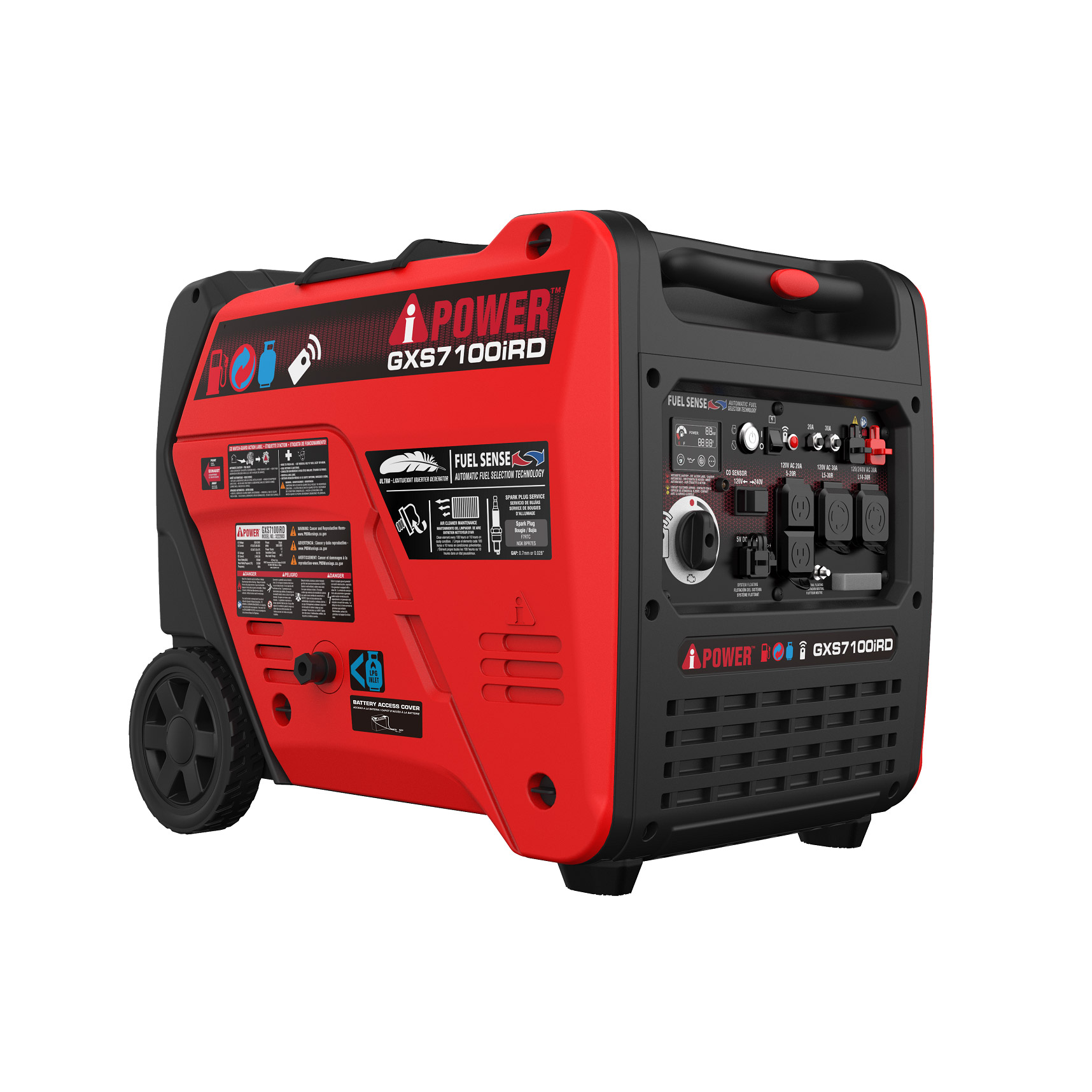 A-iPower 7100W Starting / 5700W Running Dual Fuel Inverter Generator