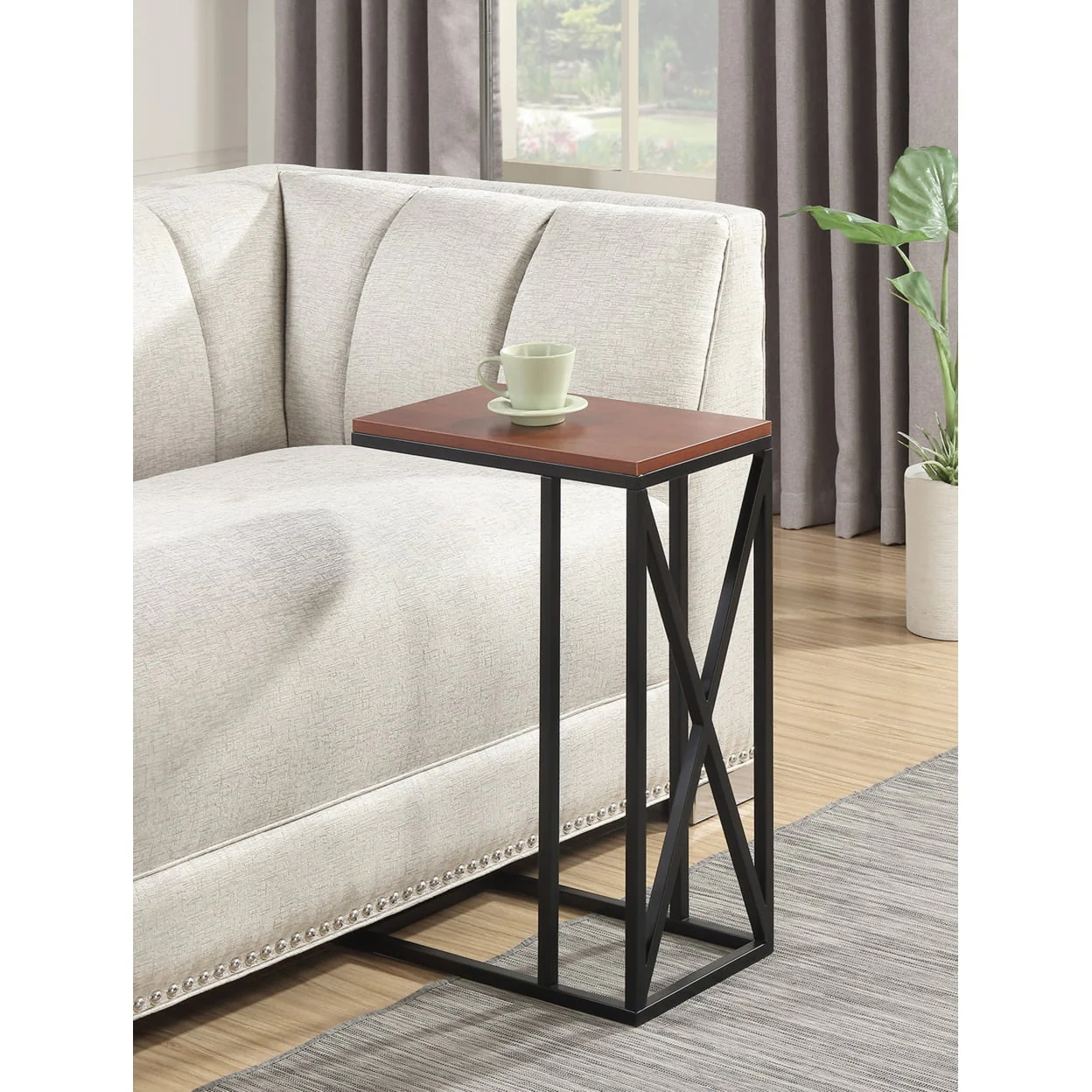 Convenience Concepts Tucson C End Table, Cherry/Black
